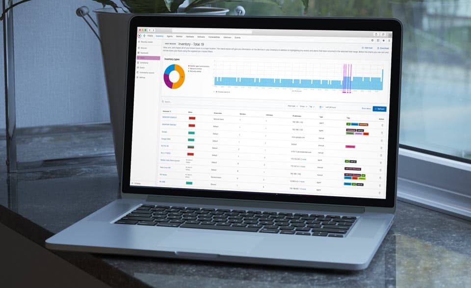 laptop with inventory screenshot